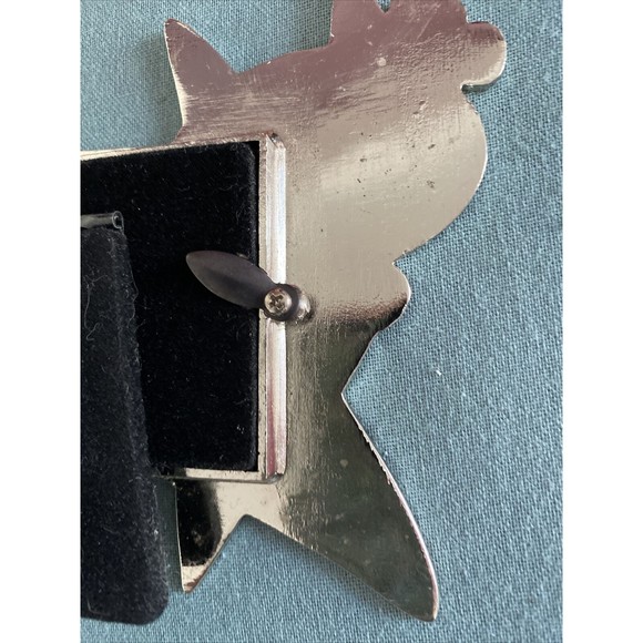 Small  Metal  Cat Picture Frame  . Glass Front. Fits Small Picture 3x2 Inches. - Picture 5 of 9